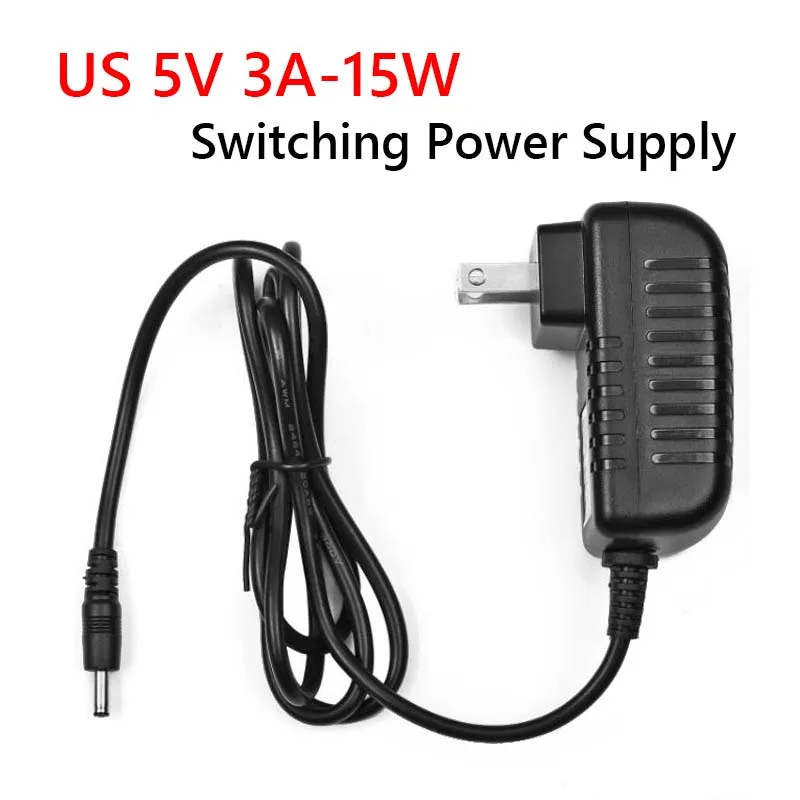 

15W Switching Power Supply AC 110V~220V To DC 5V 3A Power Adapter 2.1mm*5.5mm US Plug Lighting Transformer For LED Light Camera