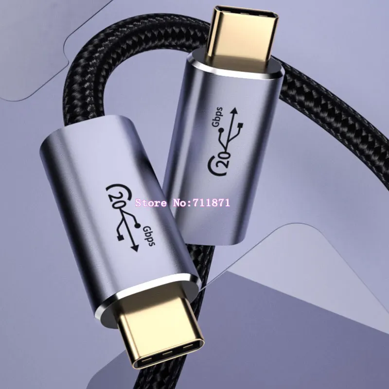 Cable de datos de carga rápida, 5A, 100W, 20Gbps, GEN2, USB3.2, tipo C, compatible con Cable de vídeo 8K