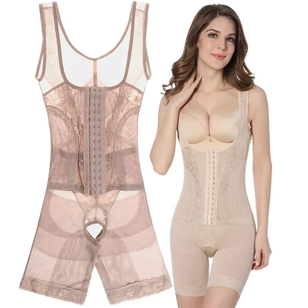 ثلاثة صفوف زر ارتداءها مفتوحة المنشعب ضغط البطن صافي الدانتيل تشكيل الجسم الملابس الداخلية رقيقة الصيف مناسبة للرجال و #1