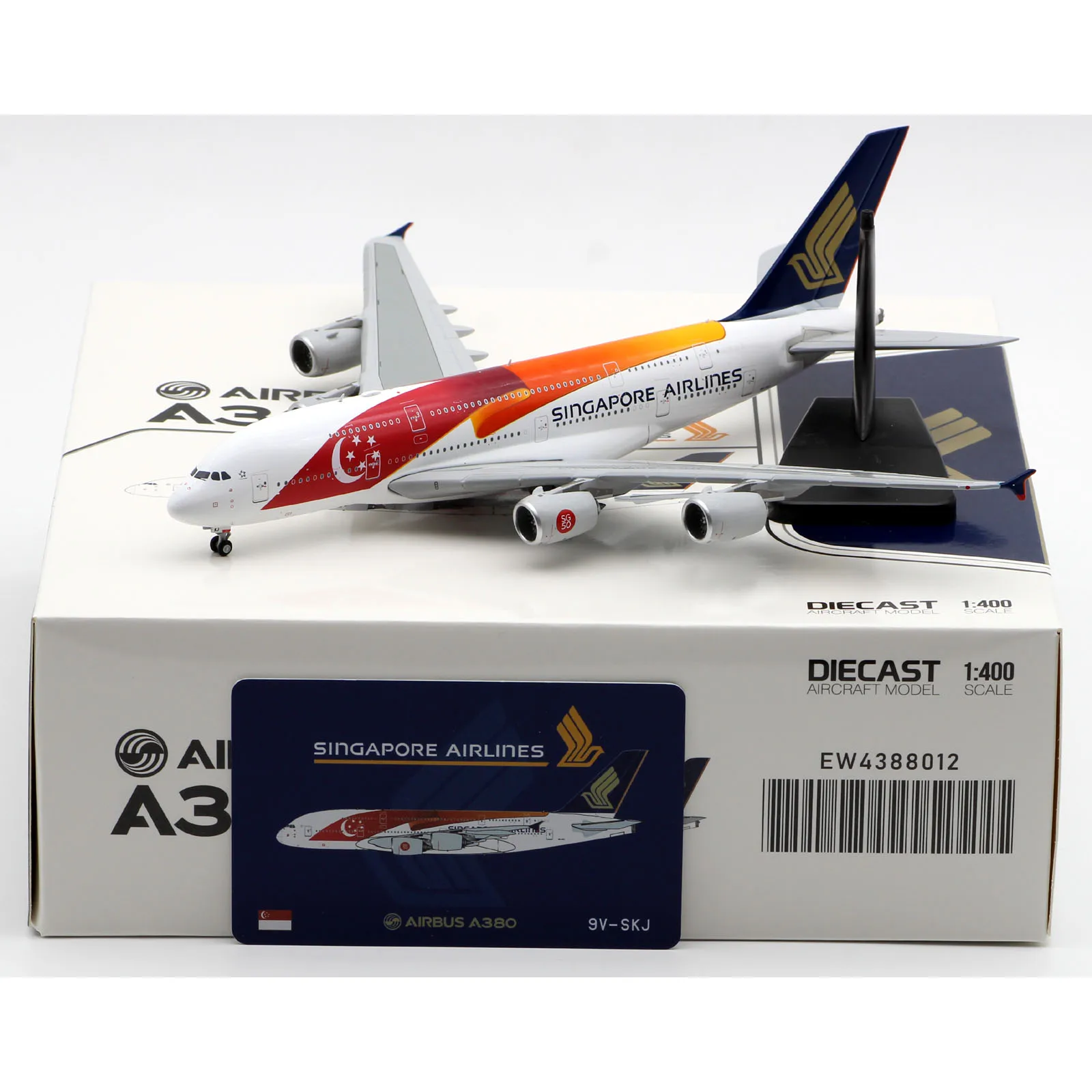 EW4388012 Alloy Collectible Plane Gift JC Wings 1:400 Singapore Airlines StarAlliance Airbus A380 Diecast Aircraft Model 9V-SKJ