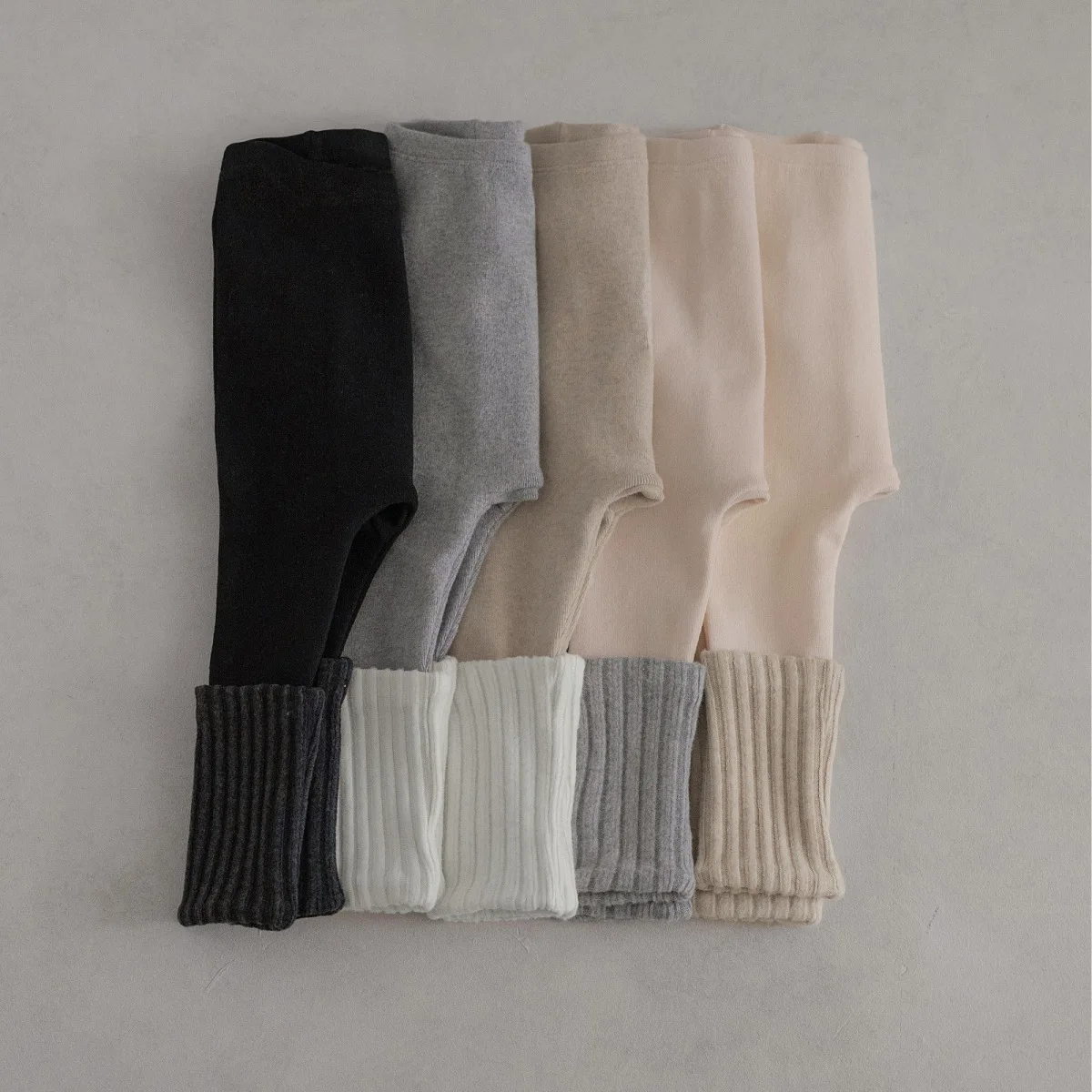 2026 Spring New Baby Cotton Leggings Solid Infant Girl Ribbed Splicing Leggings Toddler Elastic Pants Baby Boy Casual Trousers