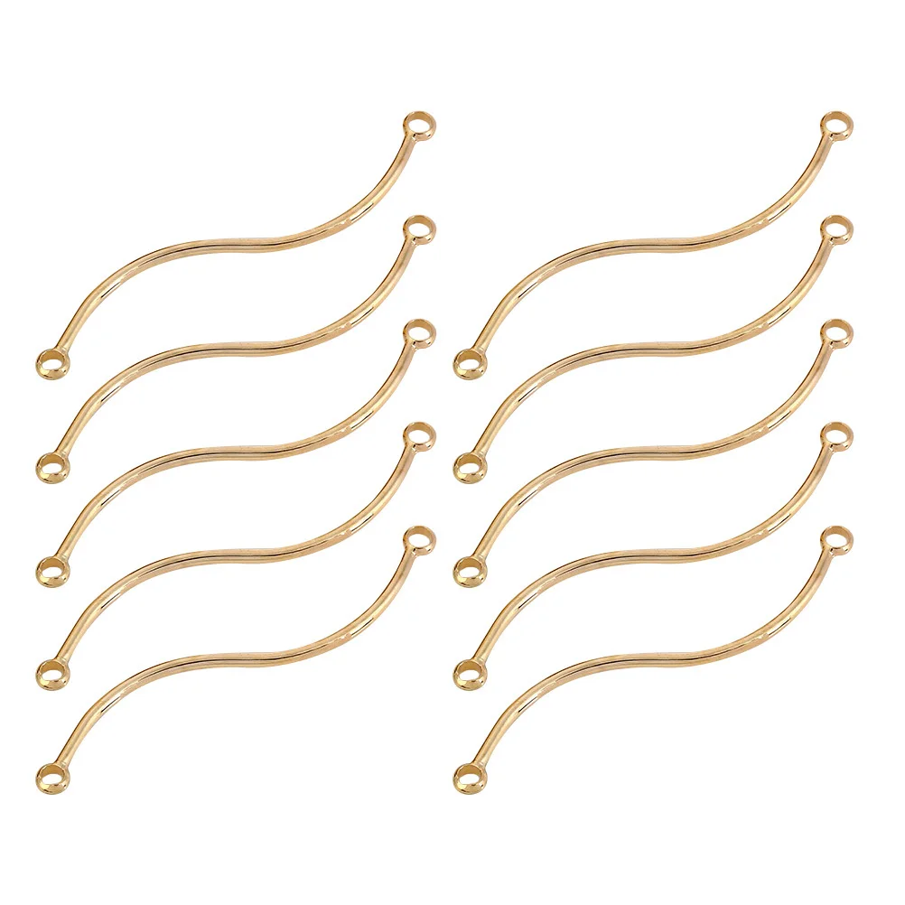 

10Pcs DIY Supplies S-Shape Pendant Wave Design Copper Earrings Necklace Bracelet Making Materials Jewelry Components