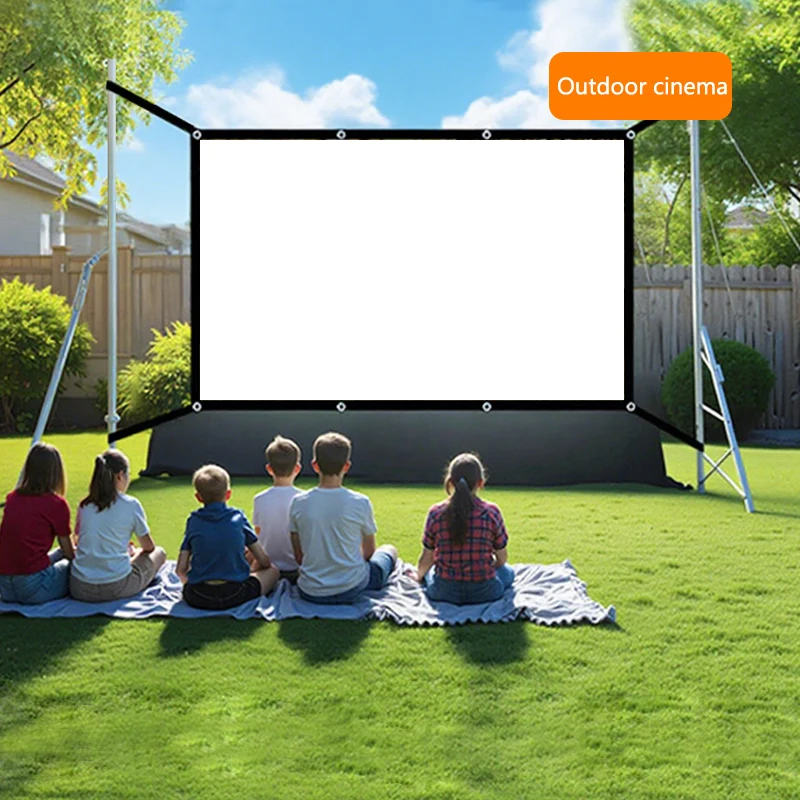 شاشة قابلة للطي. تمديد ثقب معلق 120 بوصة. سينما متنقلة. يدعم الإسقاط عالي الوضوح. سهلة التركيب.