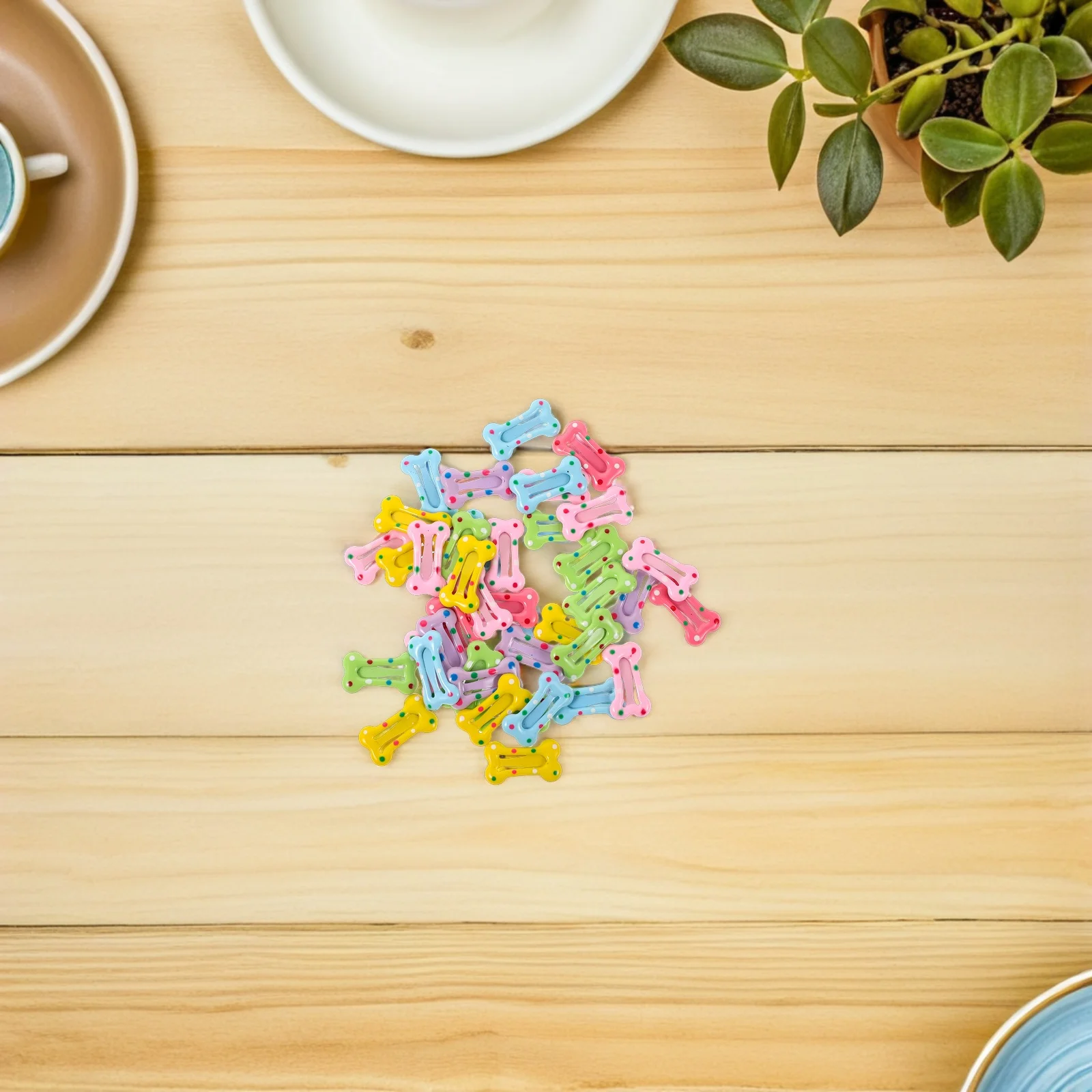 

40Pcs Little Girl Hair Clips Kawaii Mini Bone Shape Snap Barrettes Childrens Candy Color Hair Accessories for Fine Bangs Kids