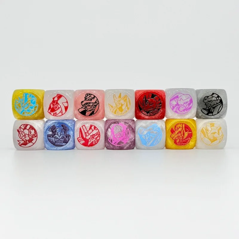 20mm Digimon Dukemon Omnimon Resin Board Game Special Dice 2pcs Jes Beast UlforceVeedramon Damage Indicator Counter Dice Toys