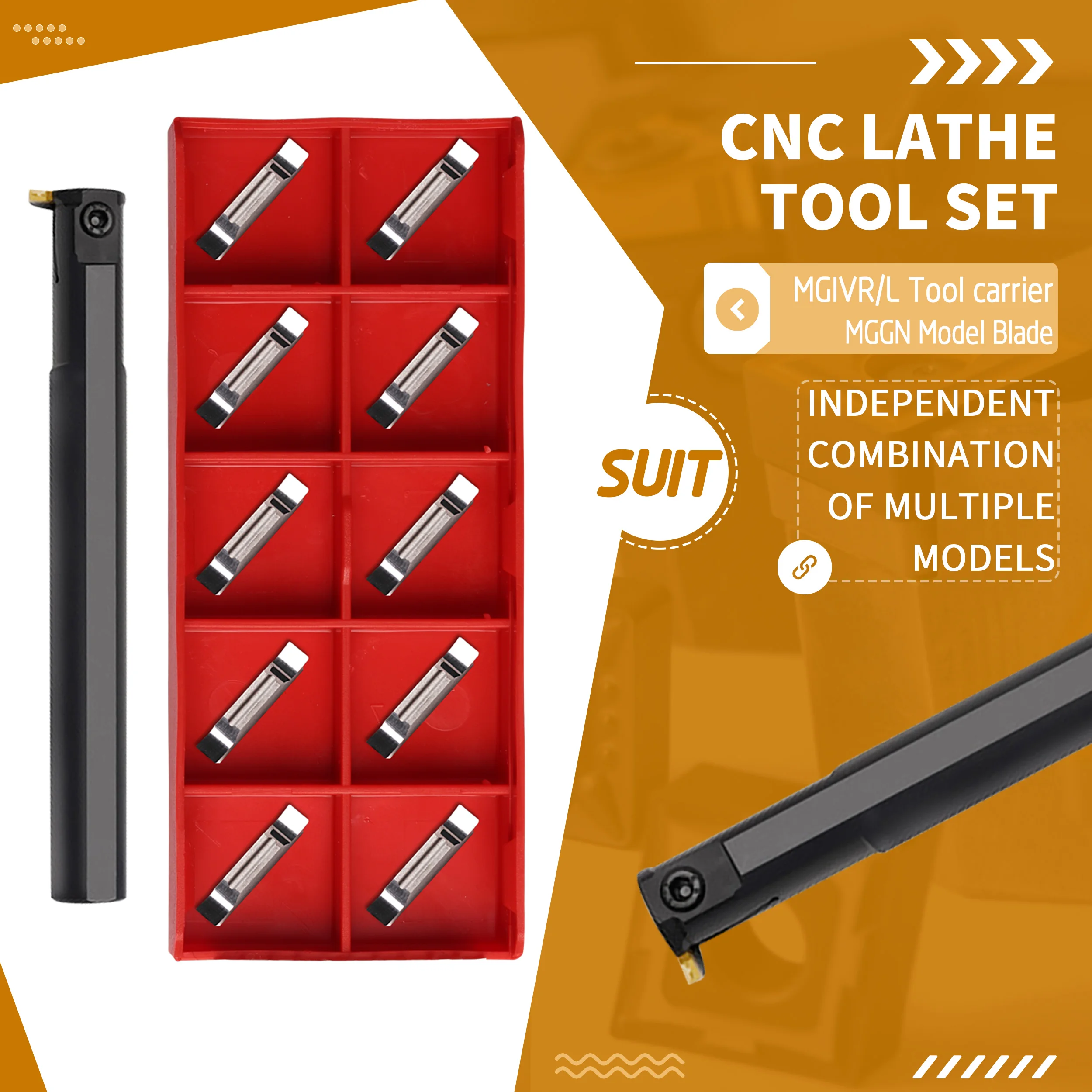 1Pc MGIVR2925-2 MGIVR3125 CNC Lathe Groove Cutting Tool Holder +10Pc MGGN150-JM Carbide Blade Machine Tools High Quality Durable