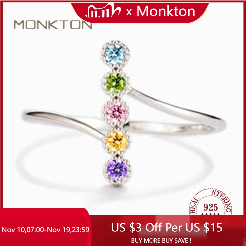 

Monkton оригинальные обручальные кольца из стерлингового серебра 925 пробы с цветным цирконом для женщин, модные ювелирные изделия для свадебной вечеринки, дропшиппинг