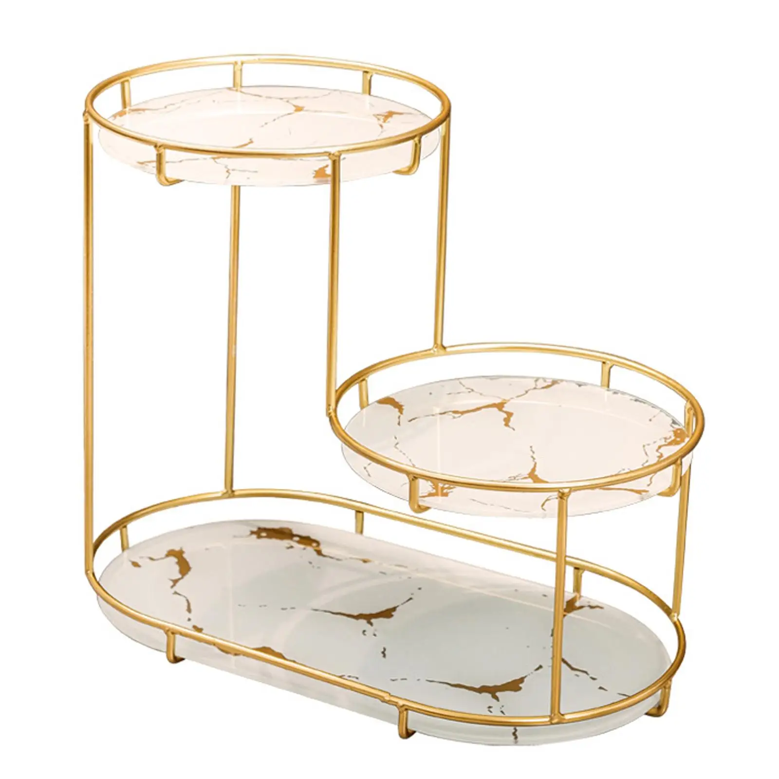 Cosmetic Decorative Tray Three Tier Cosmetic Storage Counter Storage Rack for Home Standing Rack Countertop Decor