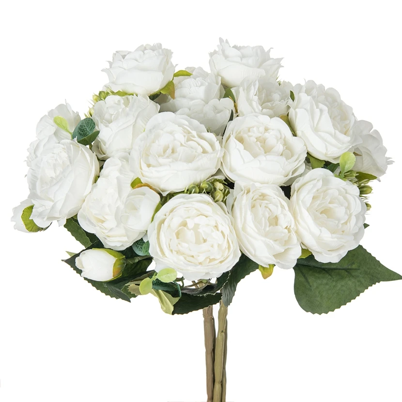

1Pc Silk Roses Artificial Flowers Peony Outdoor Wedding Wreath Bridal Bouquet Festival Party Table Decor Vase Home Room Diy Gift