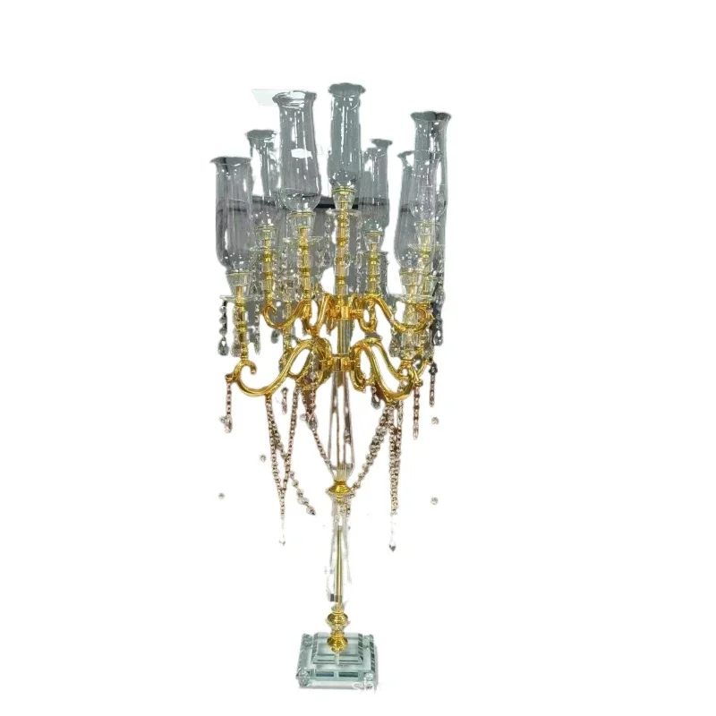 European and American wedding luxury ornament decoration crystal candle holder metal detachable ornament hotel lobby pendulum