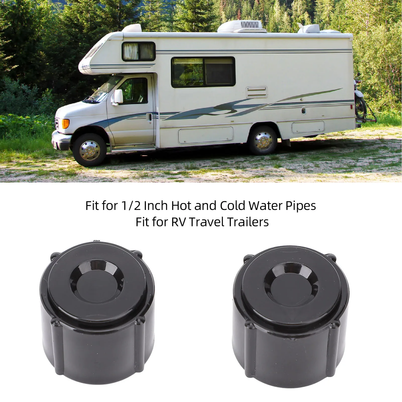 Low Point Drain  and Caps Compatible with 1/2 Inch Hot Cold Water Lines for RV Travel Trailer RV Low Point Drain Caps