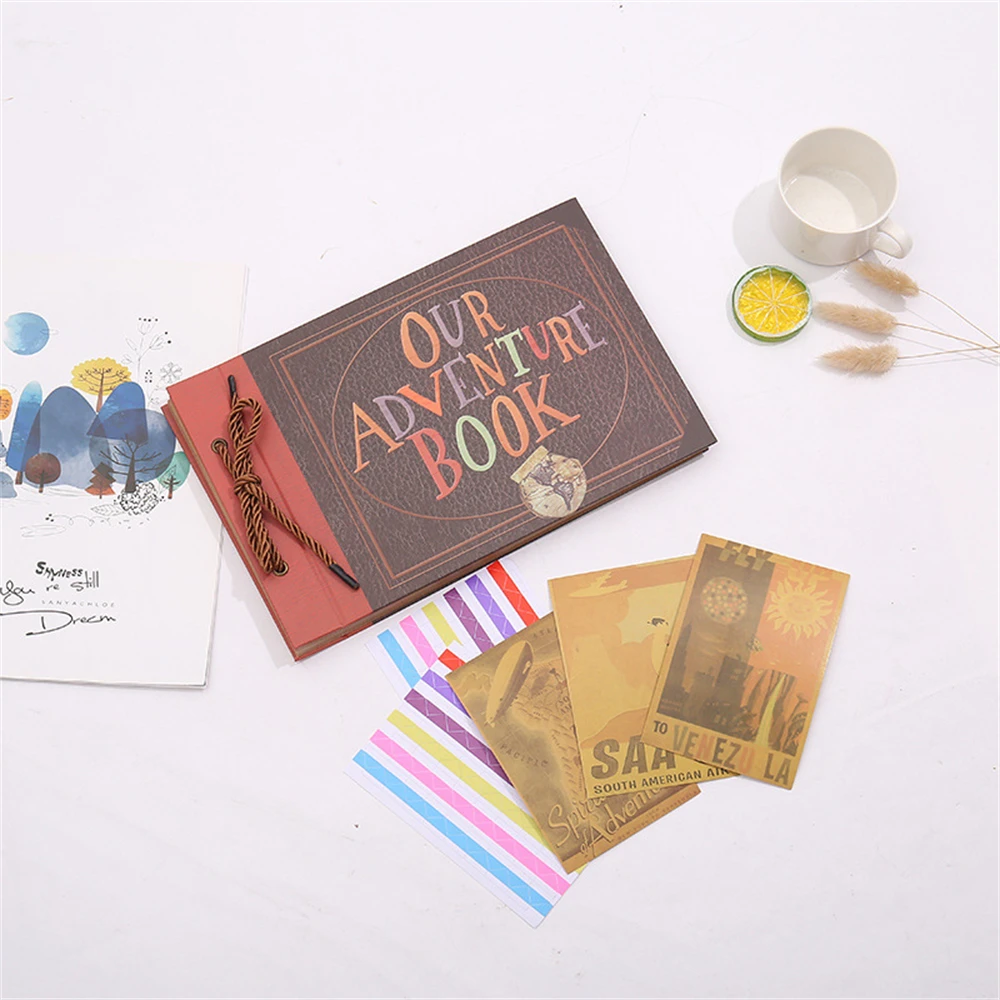 1/2PCS Vintage40 Pages Kraft Paper Sheets Card Our My Adventure Book Album Handmade Pixar Photo foto Scrapbook Photo Album