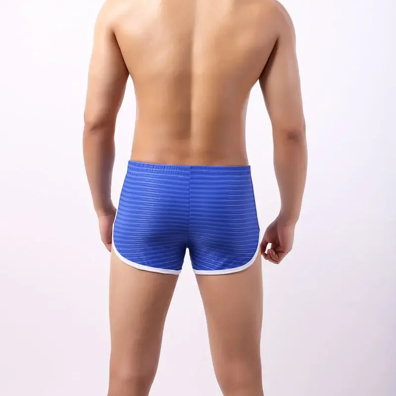 الرجال الملاكم الملابس الداخلية مخطط الملاكمين شبكة تنفس مريحة السروال Calzoncillo الرجال سراويل بوكسر الذكور سراويل