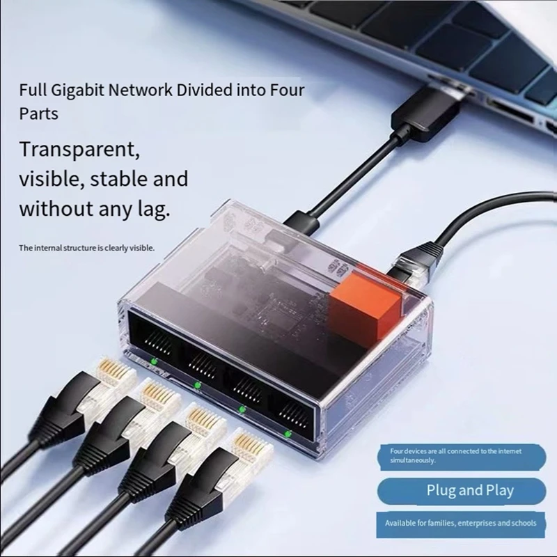 Super Sale 1000Mbps Network Switch 5 Ports RJ45 LAN Hub Adapter Full/Half Duplex Internet Splitter Ethernet Smart Switcher