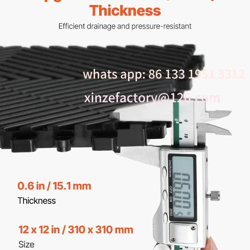 حصيرة تصريف متشابكة قابلة للتخصيص 12 بوصة × 12 بوصة 12/24/40/50/55 قطعة حصير ربط أرضية تصريف PP غير قابلة للانزلاق #3