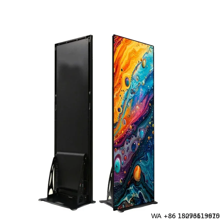 Indoor Outdoor P1.538/P1.86 LED Poster Vertical Movable Screen with Pulley Hot Selling