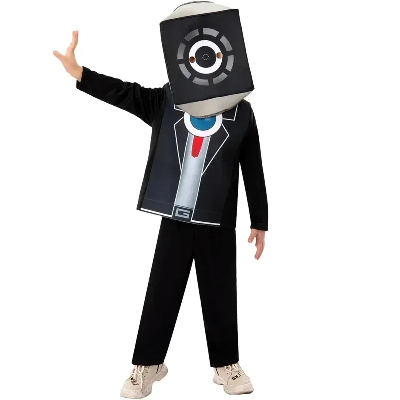 72th Anime Muscle kids skibidi toilet cosplay costume game speaker Man TV cameraman costumes bodysuit jumpsuit mask Hall