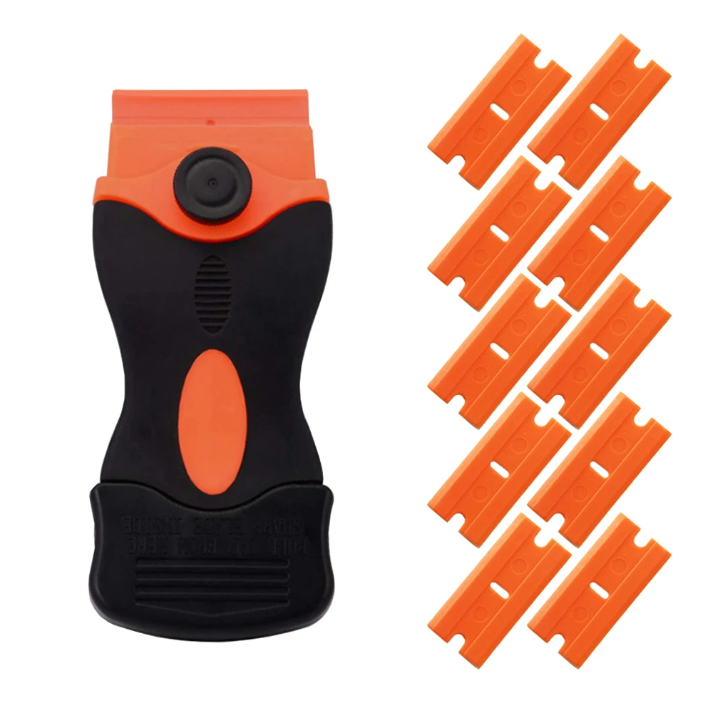 Plastic Razor Blade Squeegee Knife Window Films Sticker Glue Remover Tool Household Kitchen Oven Glass Ceramic Cleaning Scraper