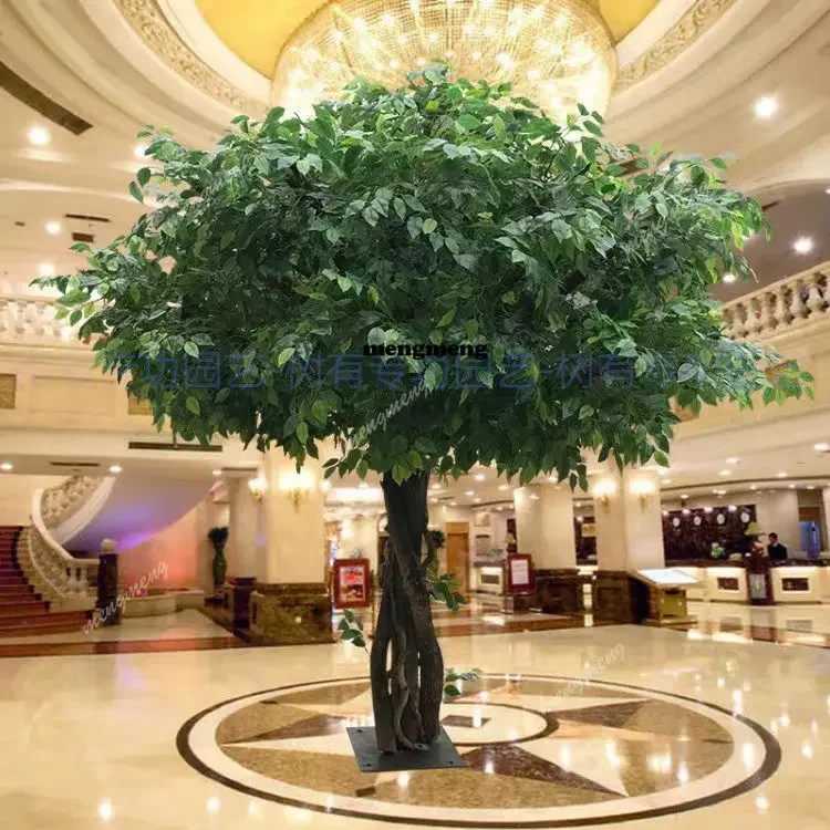 Simulation, fake tree, simulation banyan large, plant living room rich, solid wood trunk decoration custom