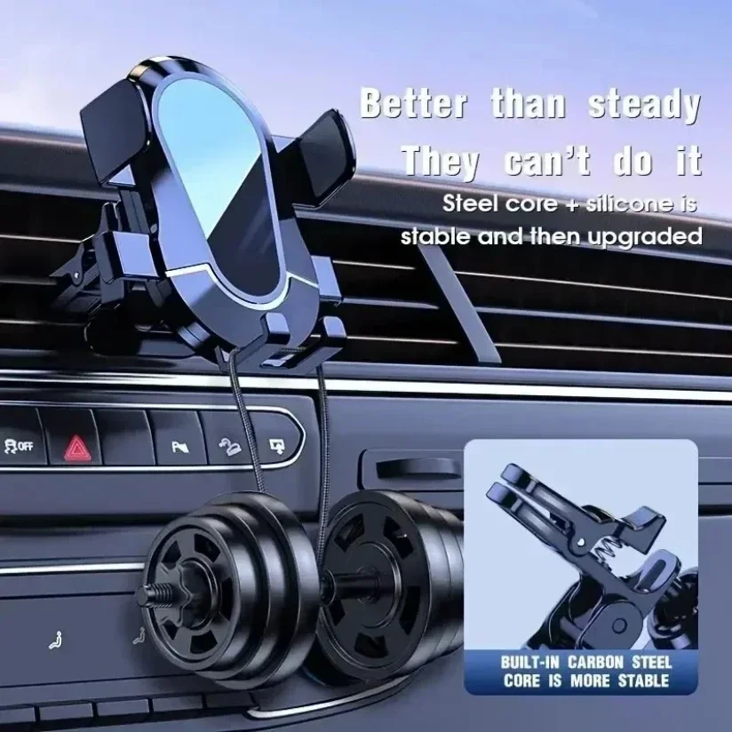 Car Gravity Phone Holder Air Outlet Cellphone Bracket Air Vent Cilp Navigation Stand for iPhone 17 16 15 14 13 12 Samsung Xiaomi
