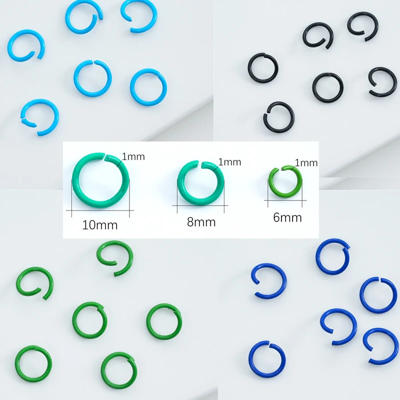 

100 шт. красочные железные металлические открытые кольца для прыжков диаметром 6 8 10 мм разъемные кольца концевые соединители для изготовления ювелирных изделий ожерелье фурнитура