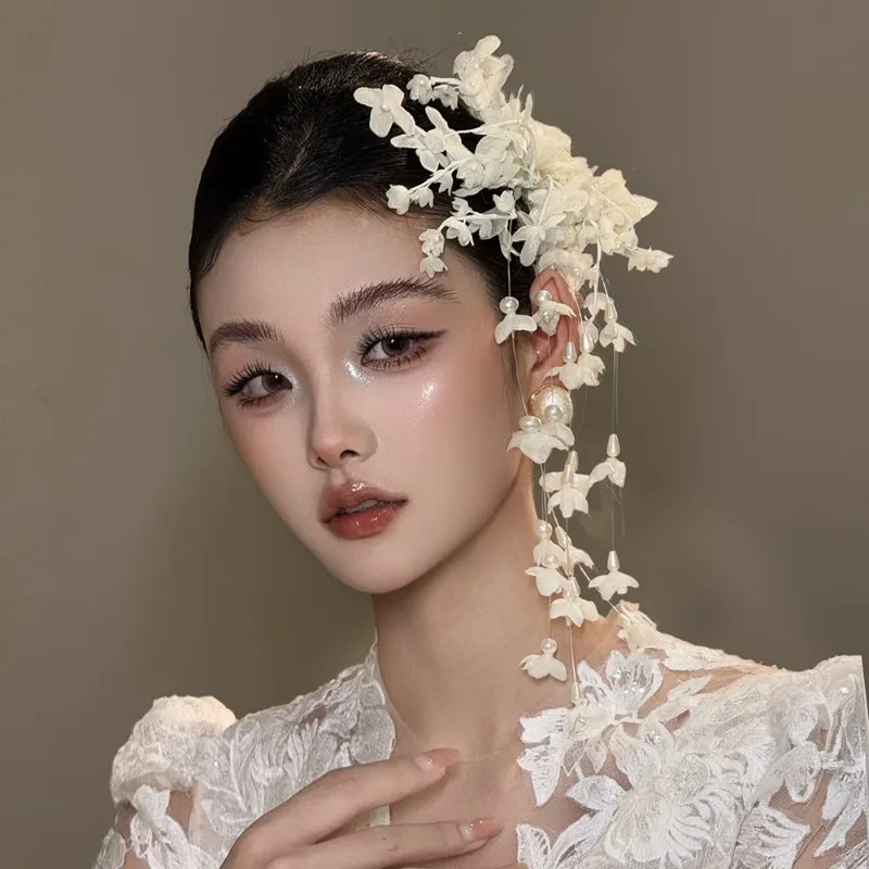 

New Chinese bridal headdress white lily of the valley hairpin national style wedding hair accessories