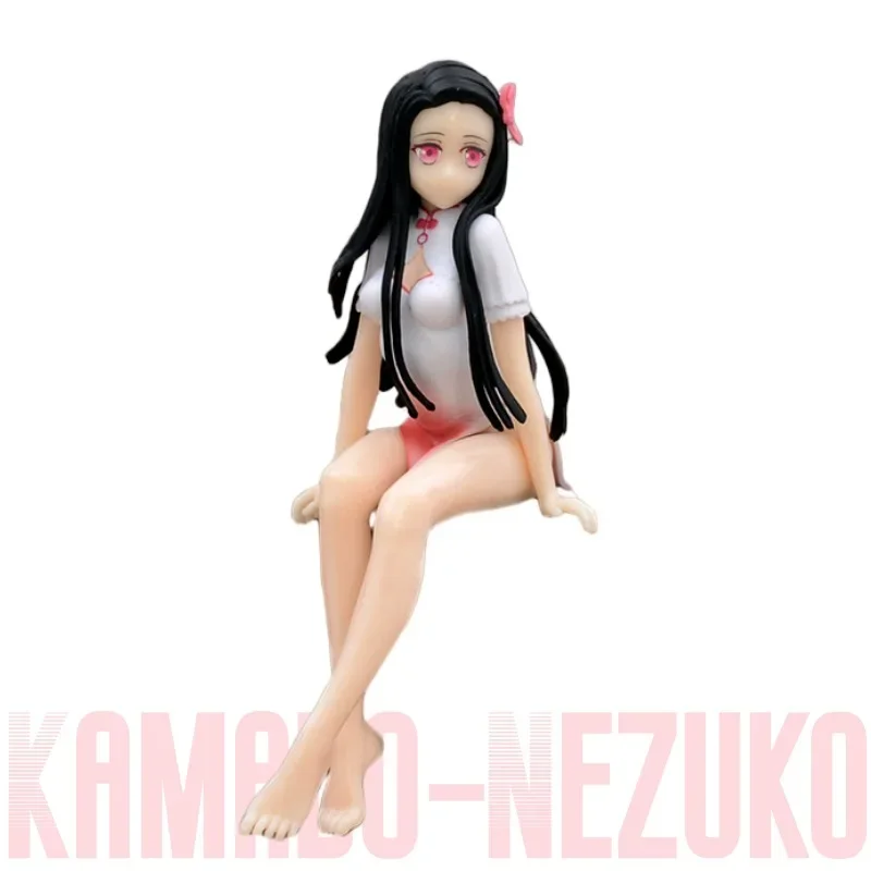 Anime Demon Slayer Kamado Nezuko Sitting posture Action Figures PVC Model Statue Car mounted ornaments toys doll Gifts