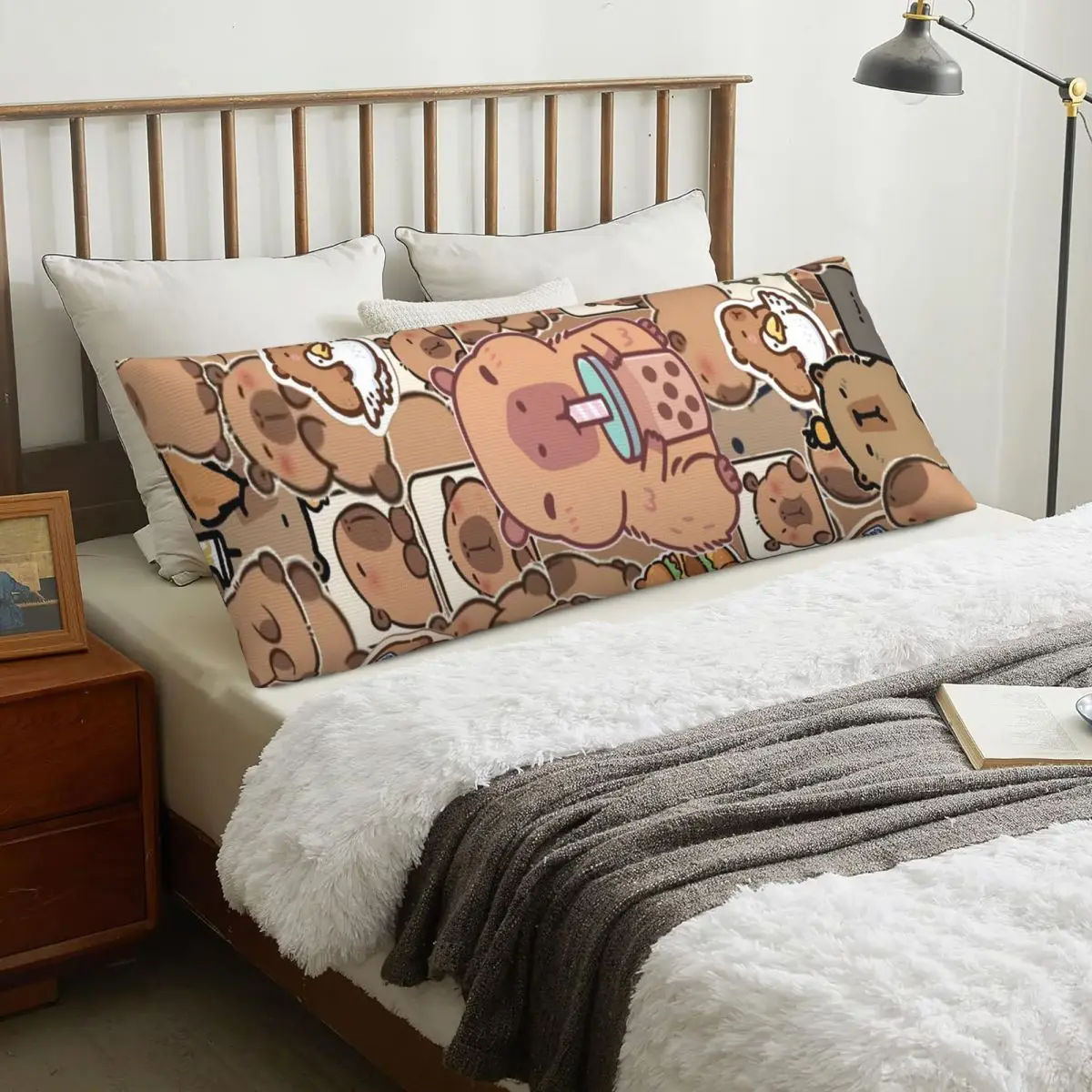 

Los Capibara Cute Capybara Animal Rectangle Pillowcase Cushion Cover Polyester Decor Bed Home Comfort Throw Pillow