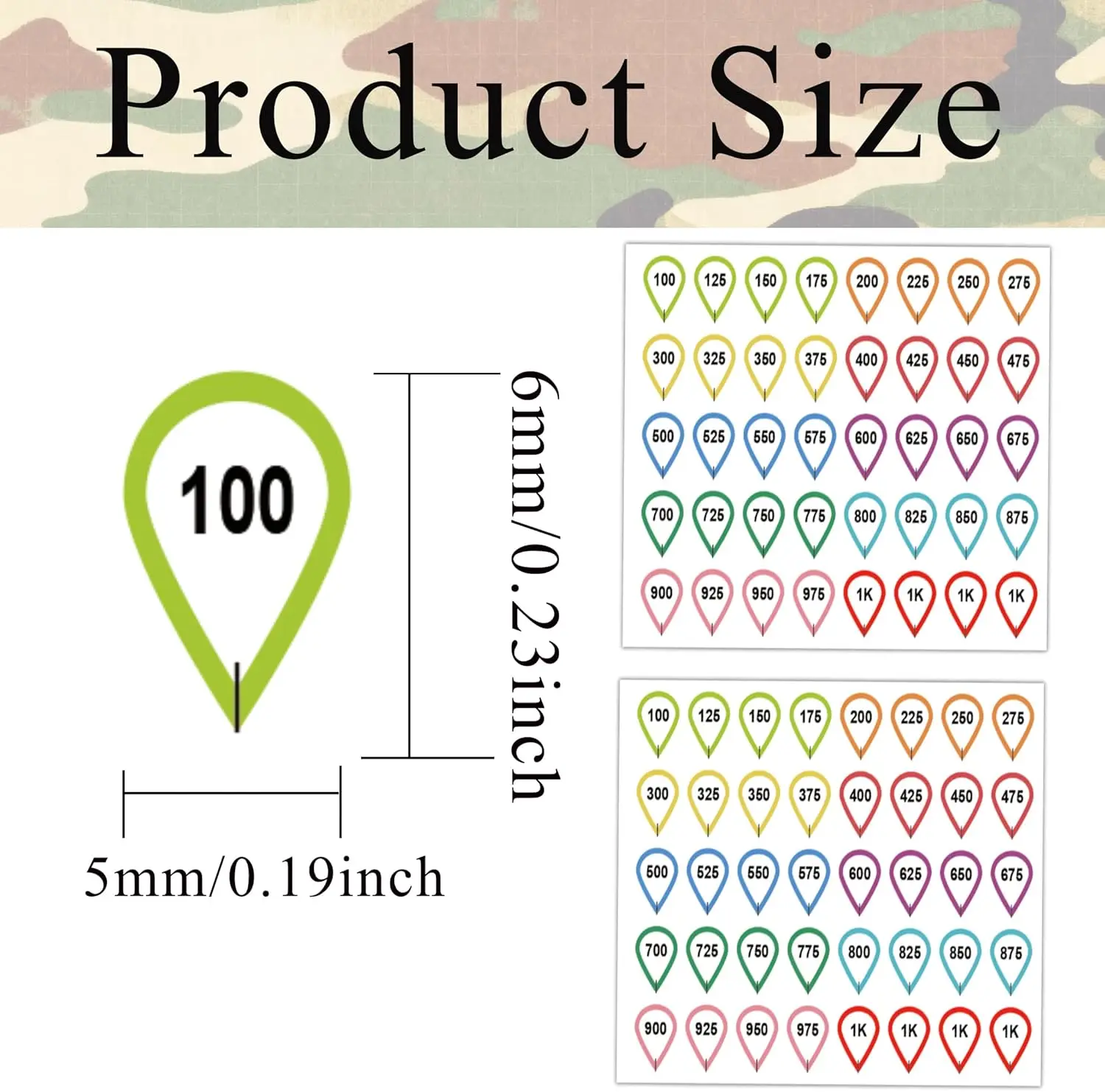 10 أوراق ملصقات برج نطاق البندقية لرماية الهدف الصيد والمتوسط المدى