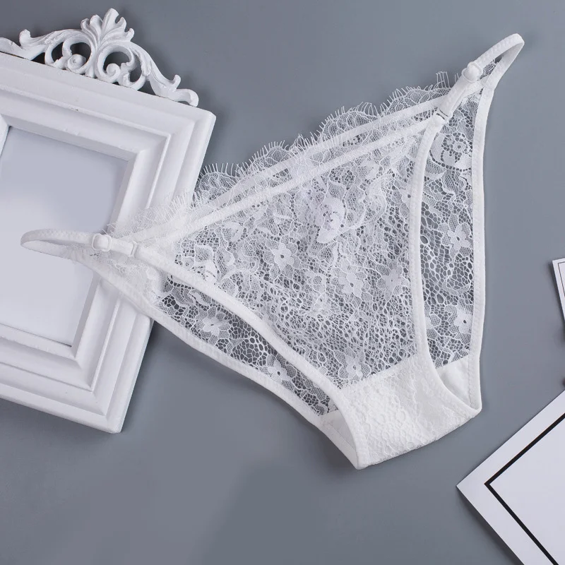 Women\'s Underwear Lingerie Sexy Panties Lace Transparent Hollow Thin Thongs Low Waist g-String Triangle Panties Hollow Out