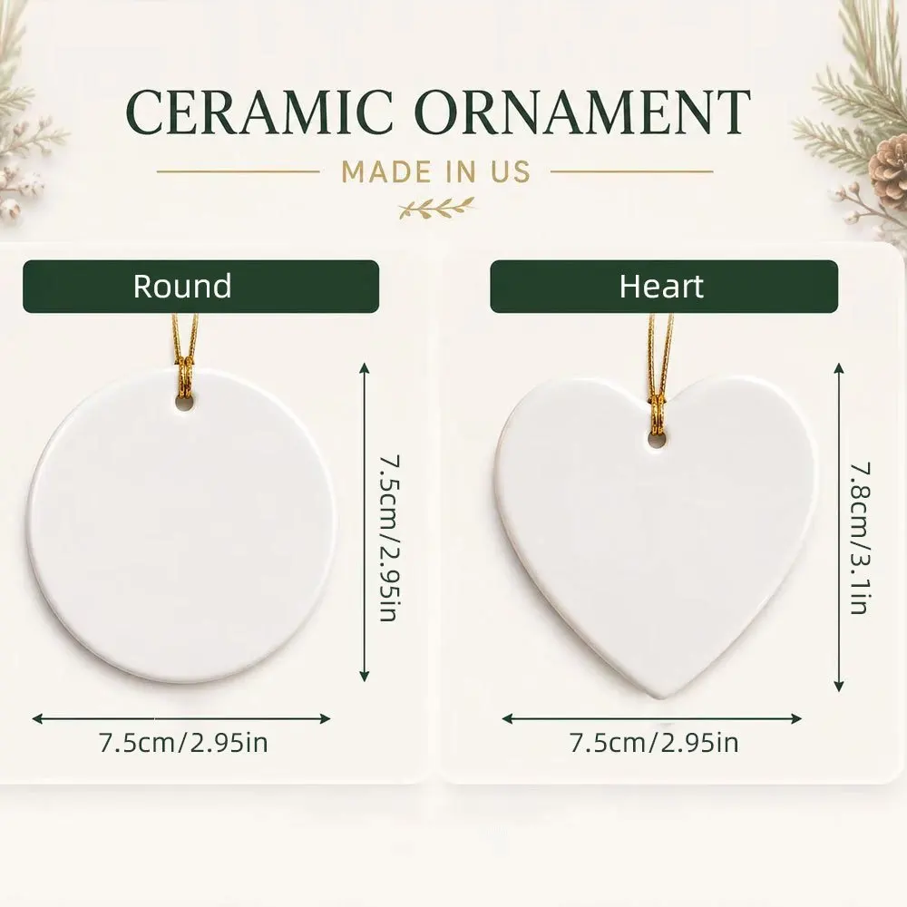 2026 New Custom Baby First Christmas Heart Ceramic Ornament Name Year Woodland Animal Xmas Tree Decoration Newborn Memory Gift.