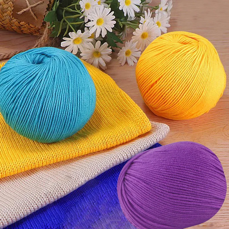 4 pezzi X50g filato di cotone acrilico per maglieria filato t-shirt filato Hilos Para Tejer A Ganchillo Crochet