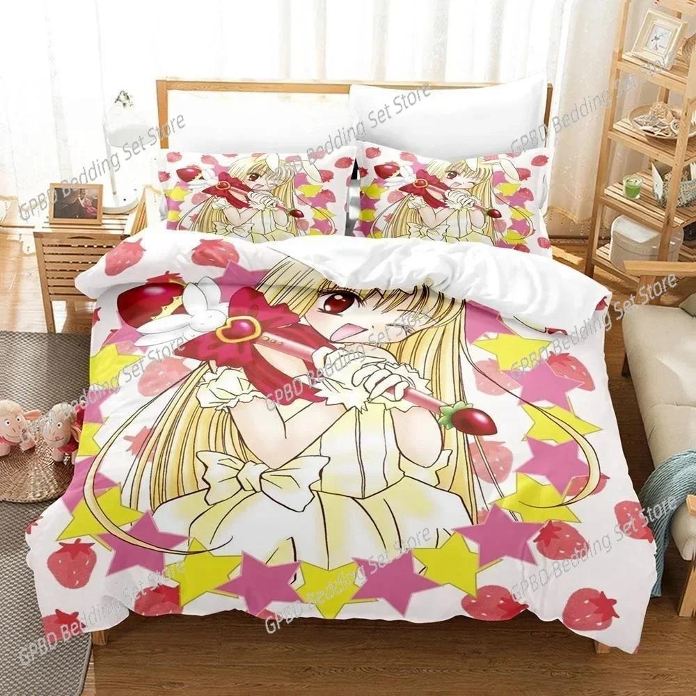 

Luxury New 3D Print Anime Kawaii Girls Tokyo Mew Mew Bedding Set Single Twin Full Queen King Size Bed Set Bedroom