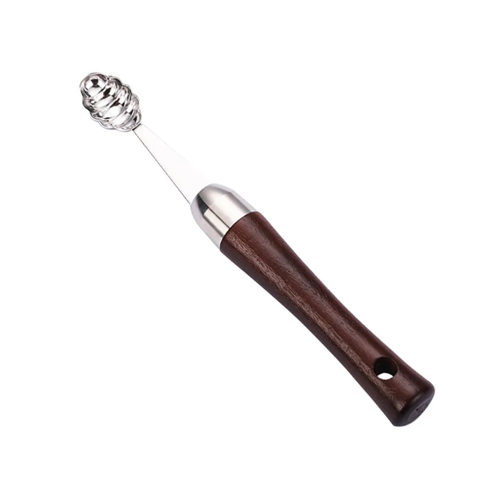 Cuchara para Bolas de Melón, Cuchara para Frutas de Acero Inoxidable con Mango de Madera, Diseño Cómodo, Utensilio de Cocina para Bolas de Sandía, Helado y Frutas