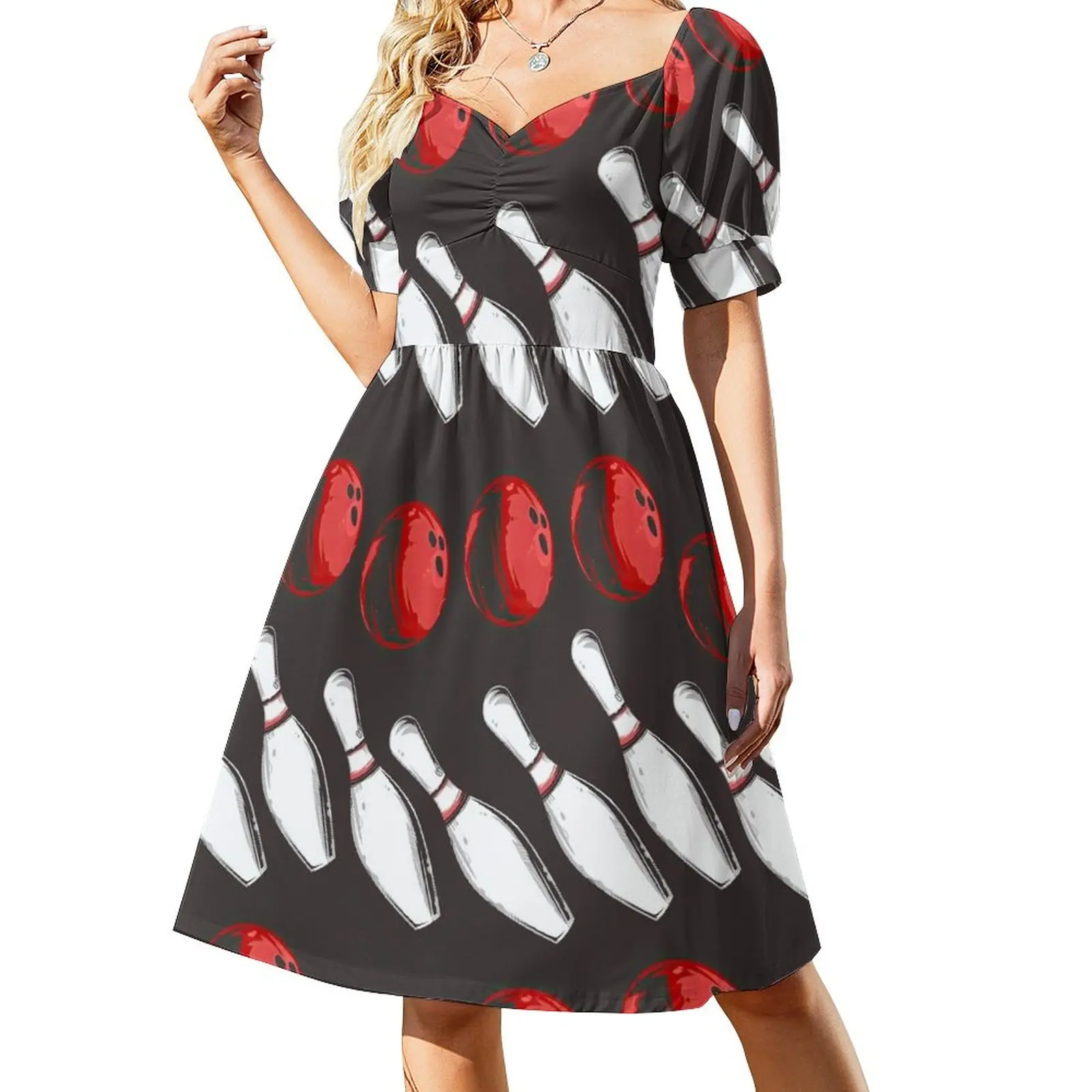 

Bowling Pins And Red Balls Sleeveless Dress loose women's dress dresses summer woman 2023 Woman clothes