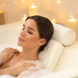 SPA poduszka do kąpieli poduszka do wanny z przyssawkami szyi podparcie pleców zagęszczony poduszka do kąpieli dla domowe Spa wanna łazienka akcesoria