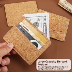 Cork Leather ID Bank Card Holder Credit Multi Slot Slim Card Case Wallet Women Men Business Card Cover Money Bag Coin Purse