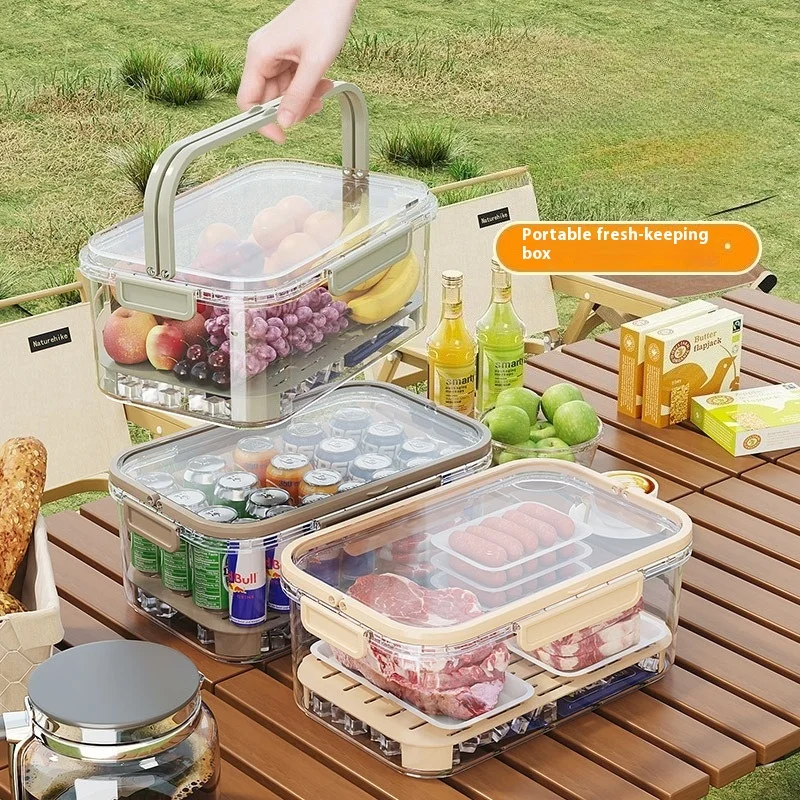 Portable Lunch Box Leakproof Food Storage Container with Handle Bento Box for School Office Picnic Fresh Fruit Salad Keep Fresh