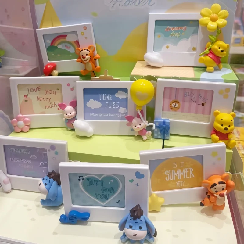 

Original Winnie The Pooh Mystery Box Polaroid Photo Frame Series Kawaii Cute Blind Box Refrigerator Sticker Girl Birthday Gift