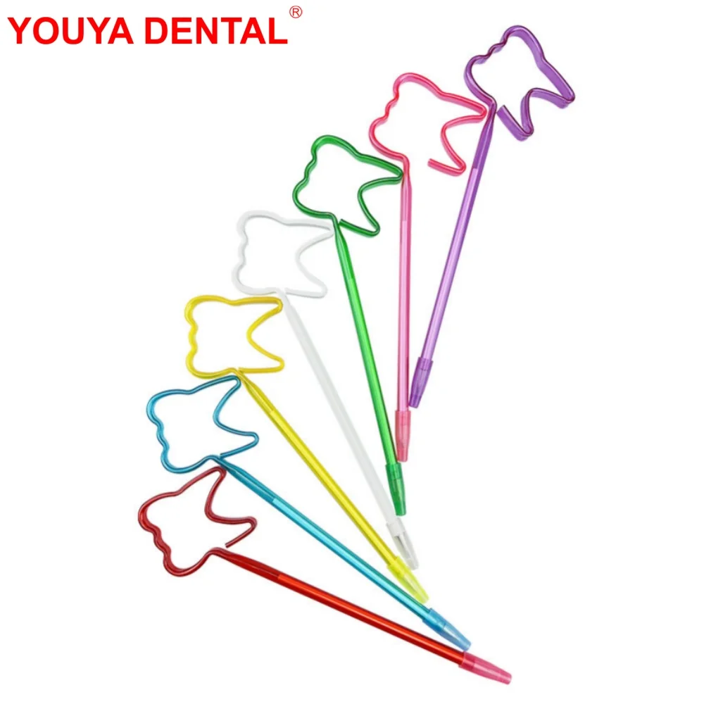 치과 창의적인 치아 모양 볼펜, 귀여운 롤러 볼펜, 0.5mm 리필 펜, 치과 의사 선물, 기념품, 로트당 10 개 