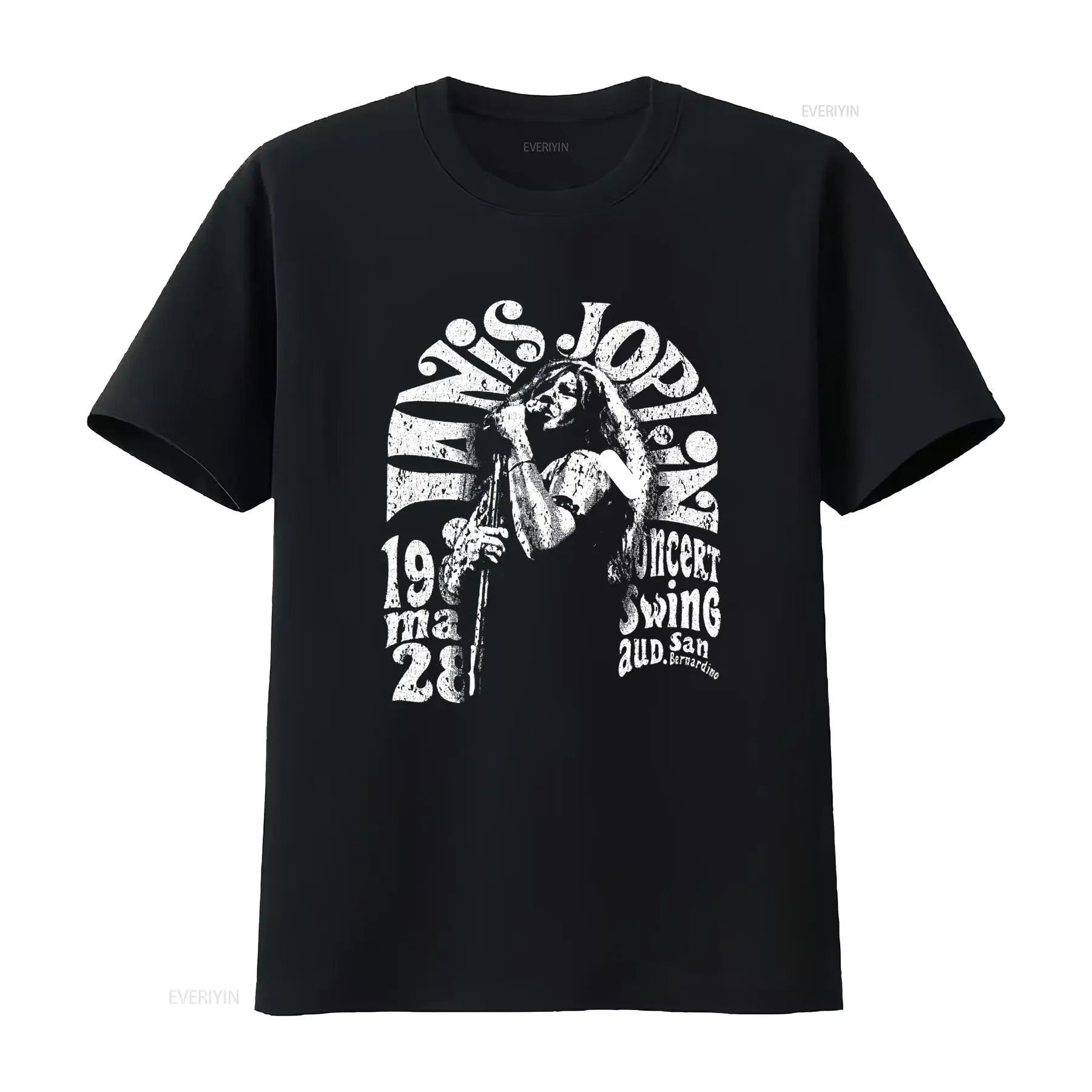 Camiseta Unisex Vintage de Janis Joplin con Efecto Desgastado y Deslavado, Inspirada en la Nostalgia Retro de los Años 60, 70 y 80