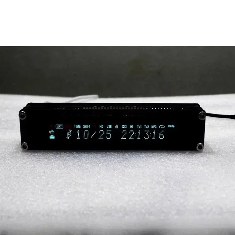 NEW VFD Glow Fluorescent Clock Cyberpunk Wind Gaming Atmosphere Room Desktop Decoration