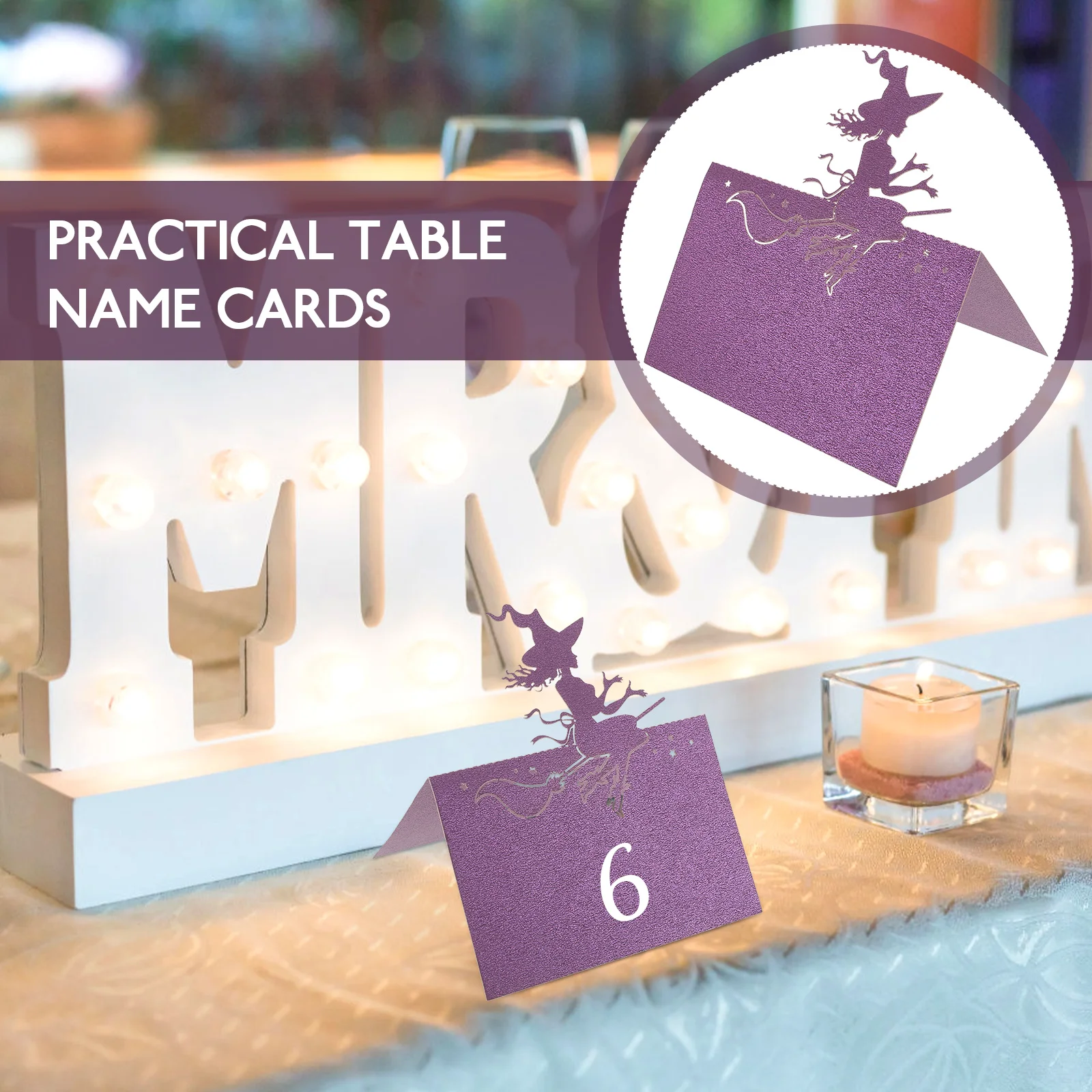

50pcs Witch Name Table Name Paper Tent Place For Place Cards For Wedding Wedding Party Banquet Table Number Cards