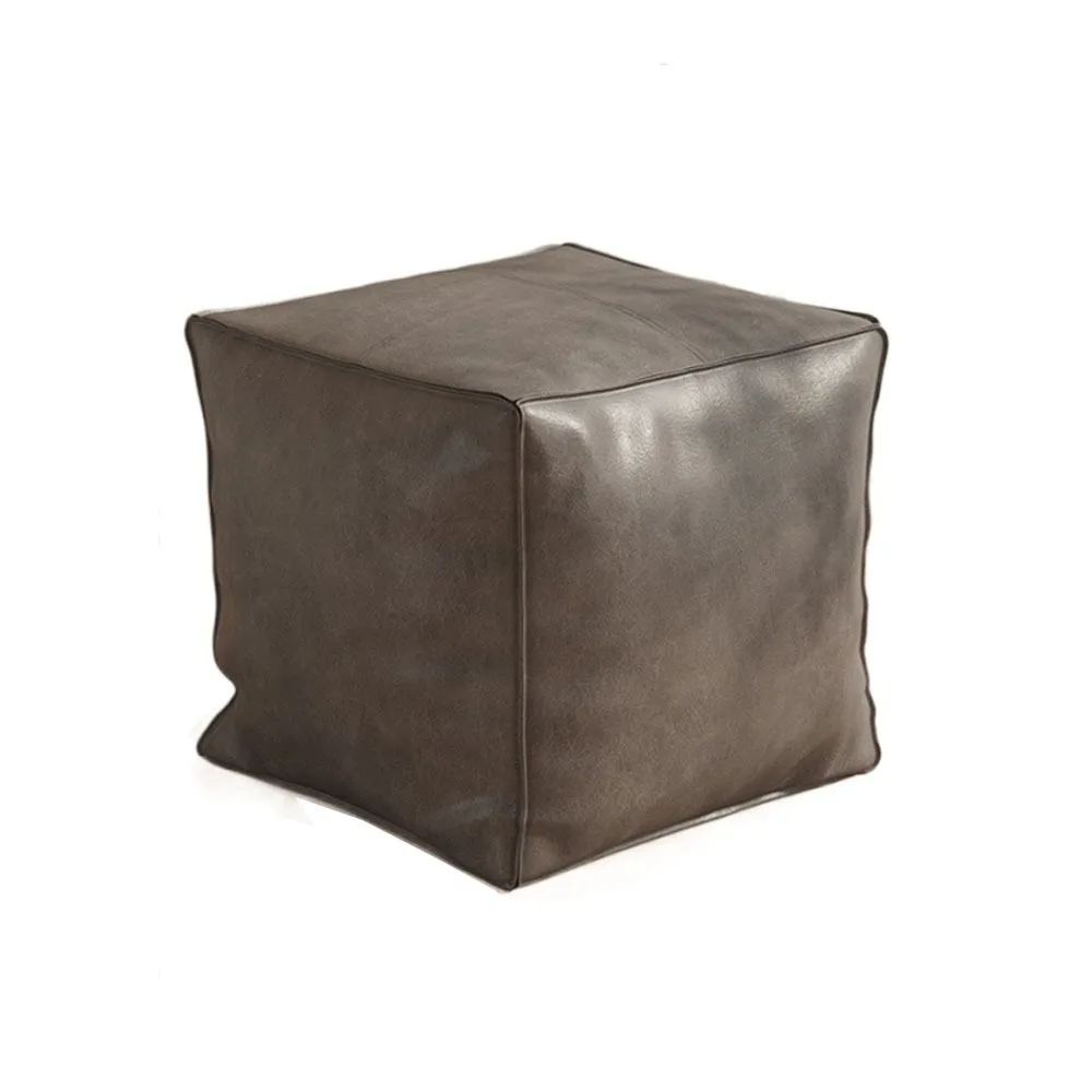 

Minimalist Non-Slip Storage Stool Waterproof No Fillings PU Leather Ottoman Stackable Thicken Leather Pouf Tatami