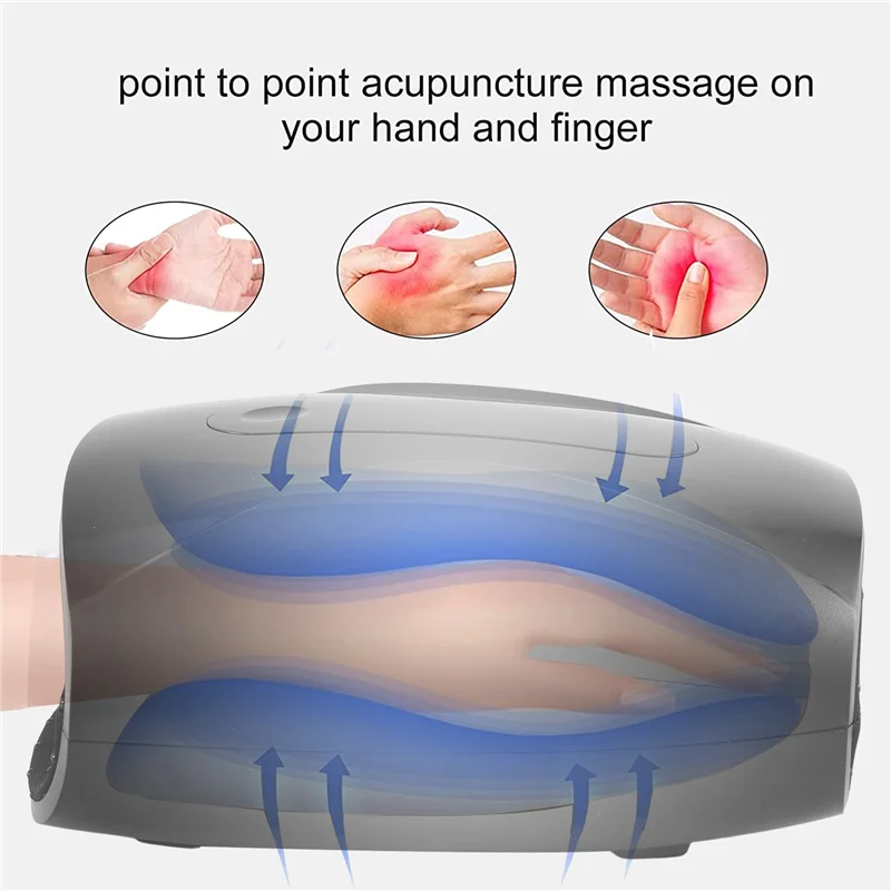 

-ESTR Electric Massager For Women With Compression & Heating Black ABS For Arthritis Pain Relief ,Carpal Tunnel And Finger Numbn