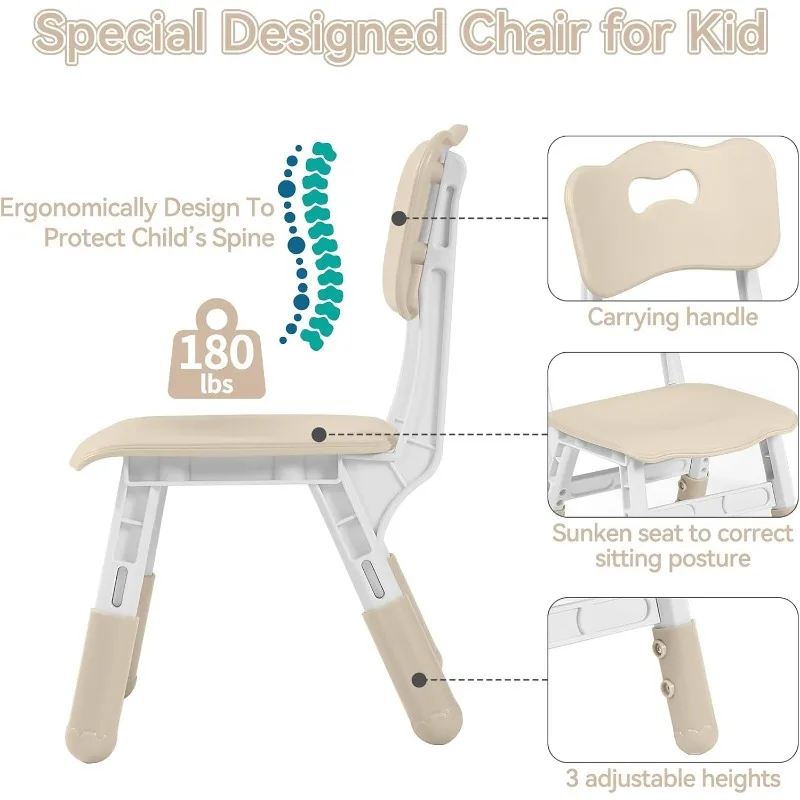 Kids 'Altura Ajustável Mesa e Cadeira Set, Criança Graffiti Desktop, 2 Cadeiras Set, 31.5 ''L x 23.6', Crianças