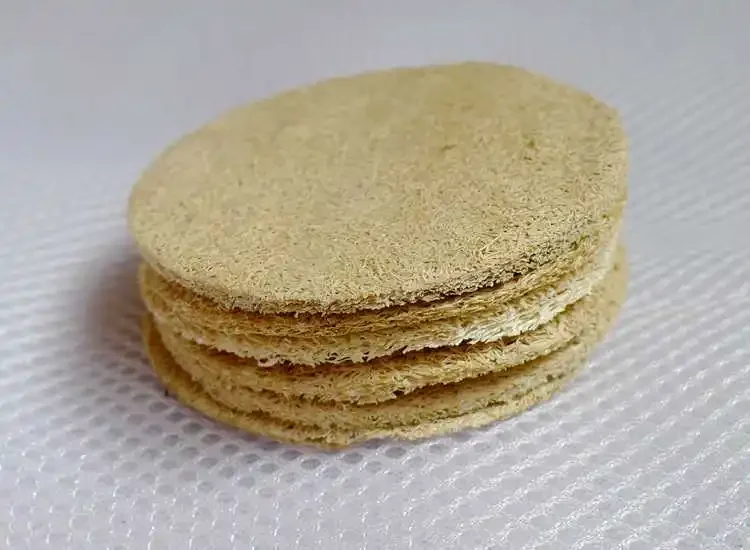 100pcs Natural Loofah Facial Pads Loofah Disc Makeup Remove Exfoliating Pad Face Small Size Luffa Loofa