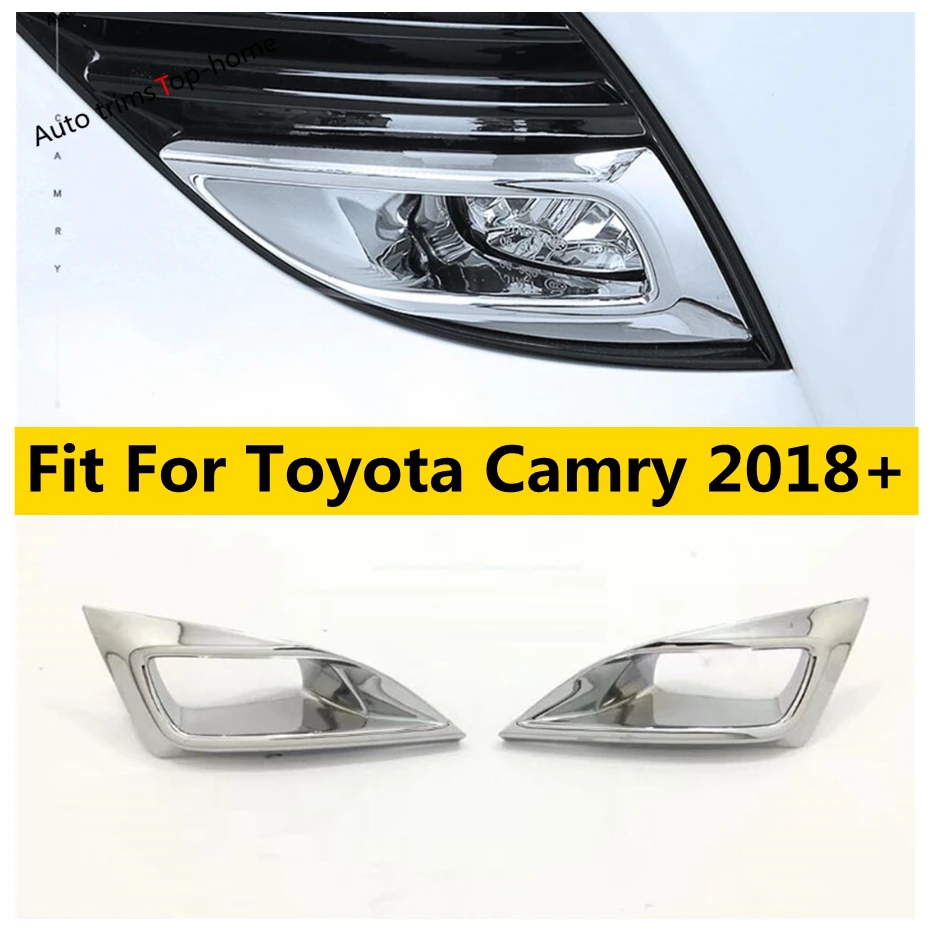 

Accessories Front Head Fog Lights Lamps Protector Frame Cover Trim Fit For Toyota Camry 2018 - 2021 Chromium Styling