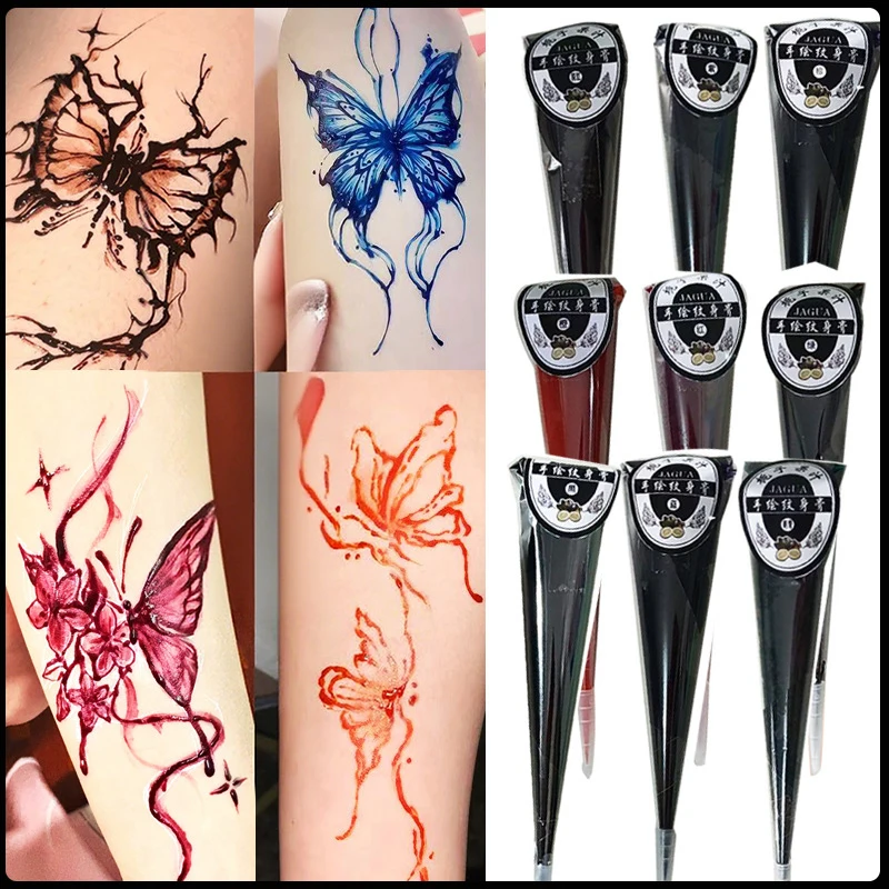 

Temporary Tattoo Non-Toxic Cone Body Paint Brown Tattoo Paste Waterproof Body Art Cream For Skin Decoration Festival Body