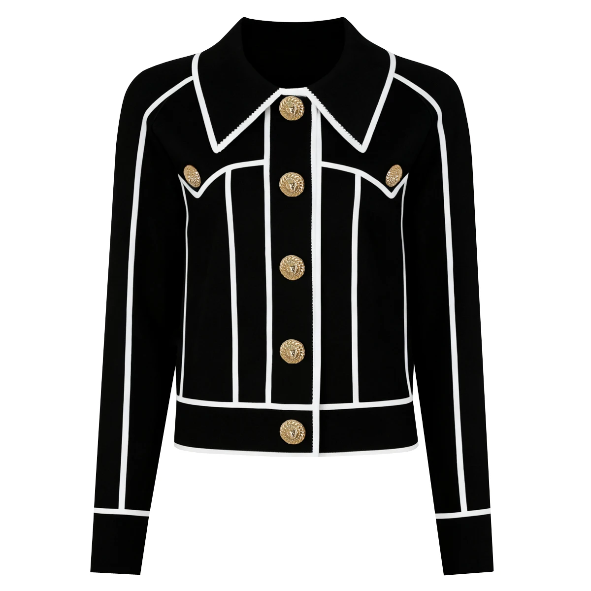 

High End Quality Spring And Autumn New Style Women's Fashionable Patchwork Knitted Casual Style Top Cardigan Women's Coat